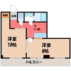 宇都宮駅 バス10分  こえご下車：停歩3分 2階の物件間取画像